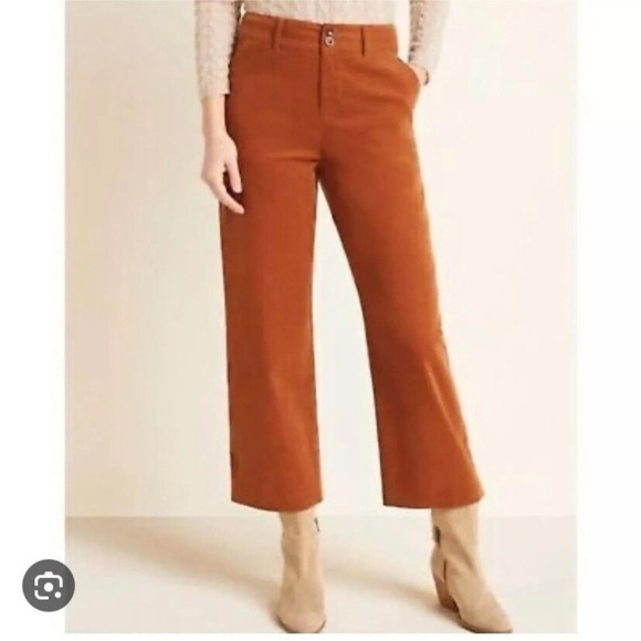 Garnet Hill Corduroy Wide Leg Crop Ankle Pants - Picture 8 of 8